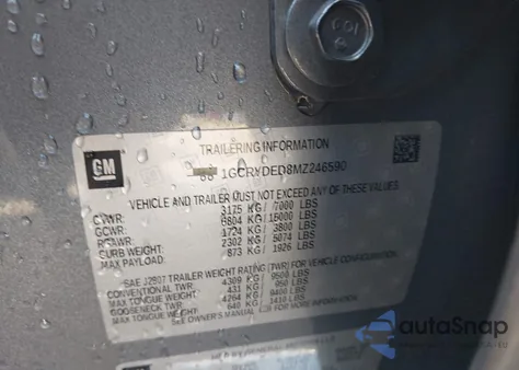 2021 Chevrolet Silverado 1500 4Wd Standard Bed Lt from USA, damaged, VIN 1GCRYDED8MZ246590